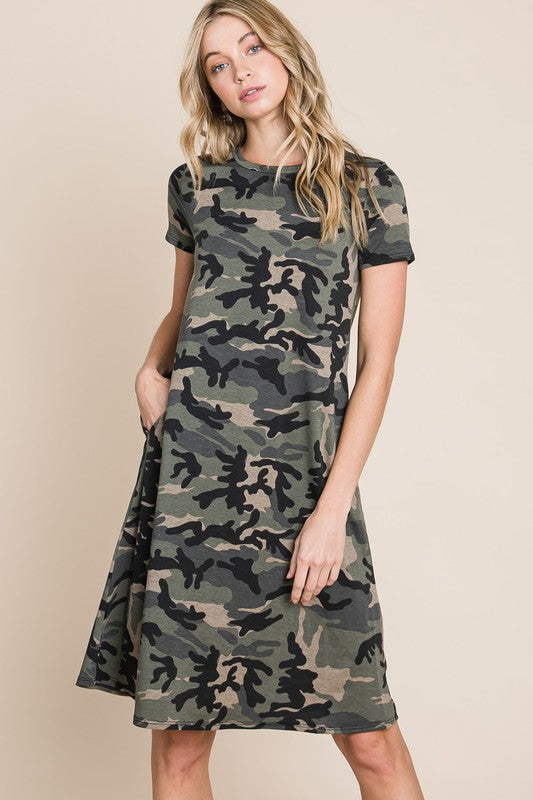 Take A Time Out Dress - Camo