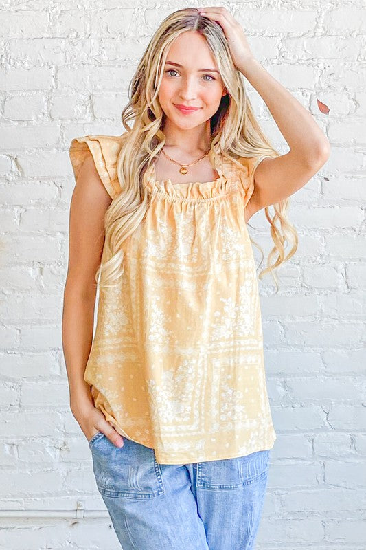 There She Goes Flutter Sleeve Top