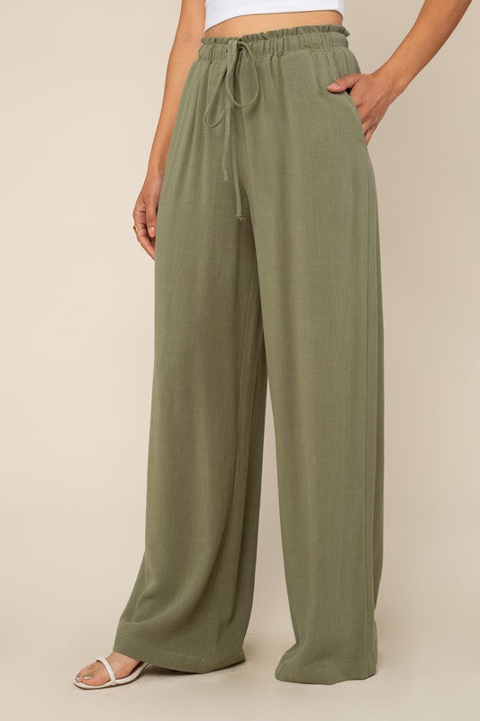 No Less Than Linen Pants - Sage