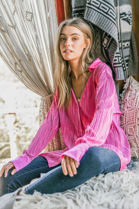 This is Love Pleated Button Down