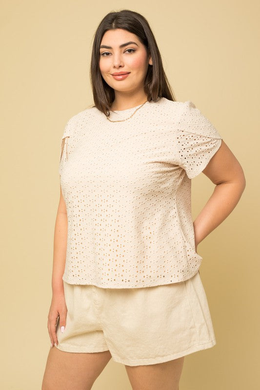 Happy Life Eyelet Top