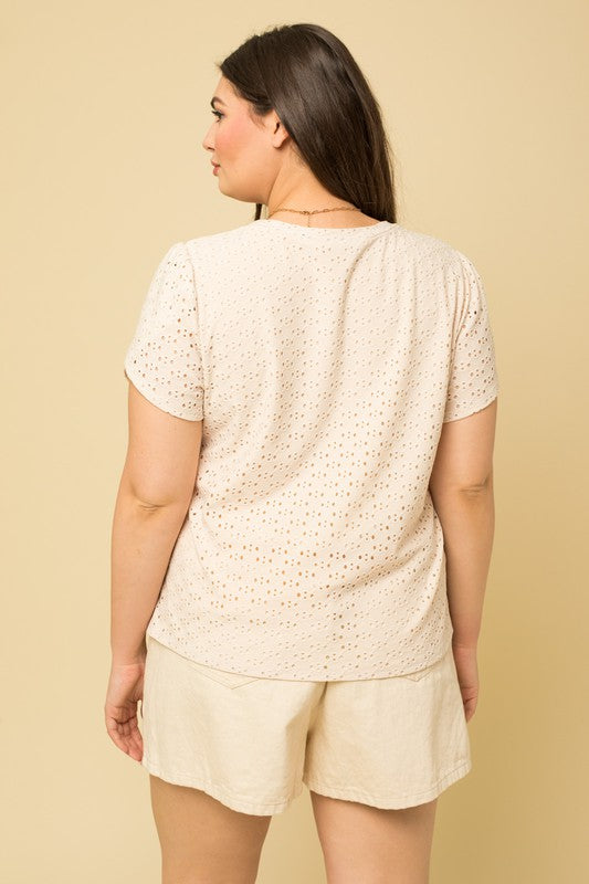 Happy Life Eyelet Top
