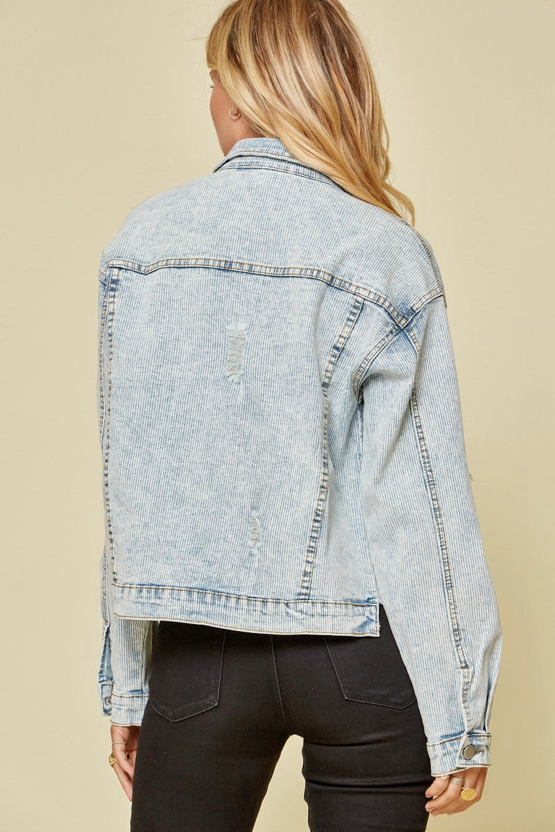 Not So Distant Distressed Denim Jacket