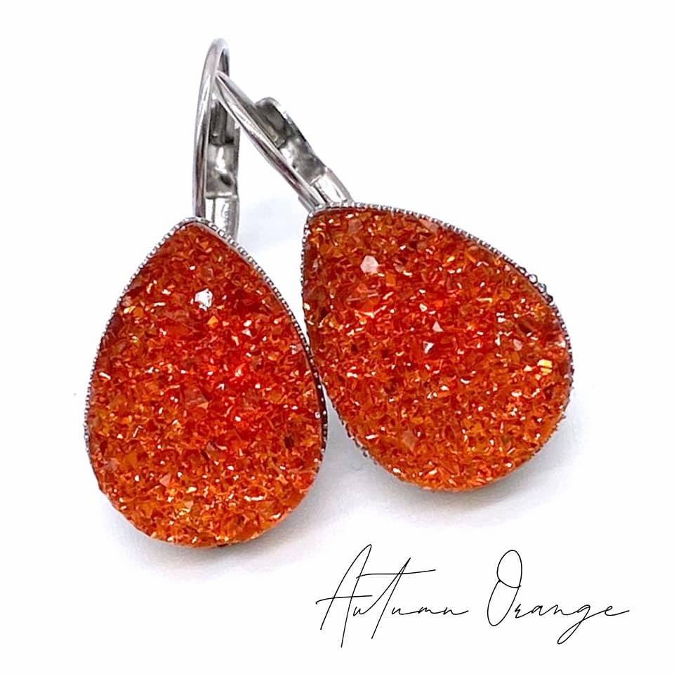 Big As Texas Teardrop Dangle Earrings- Autumn Orange