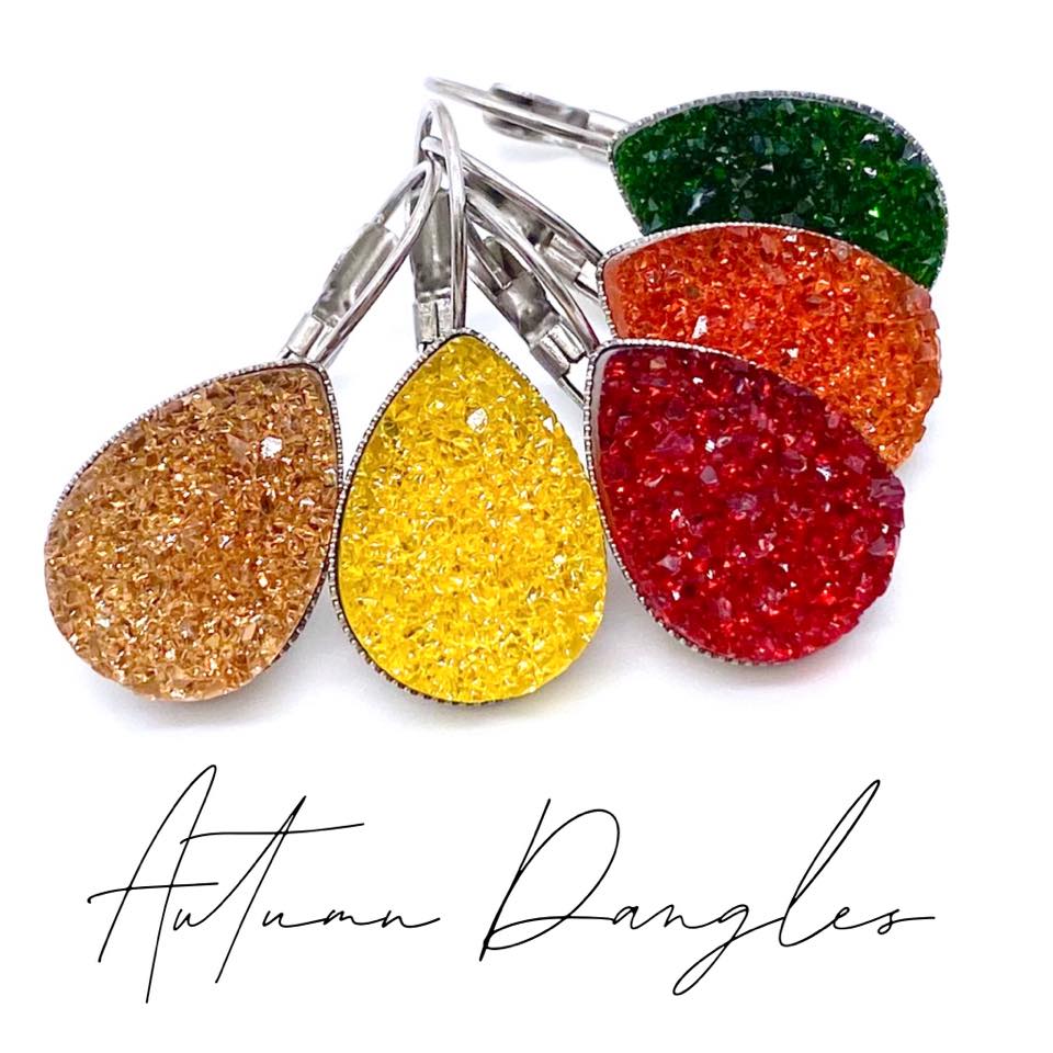 Big As Texas Teardrop Dangle Earrings - Autumn Green