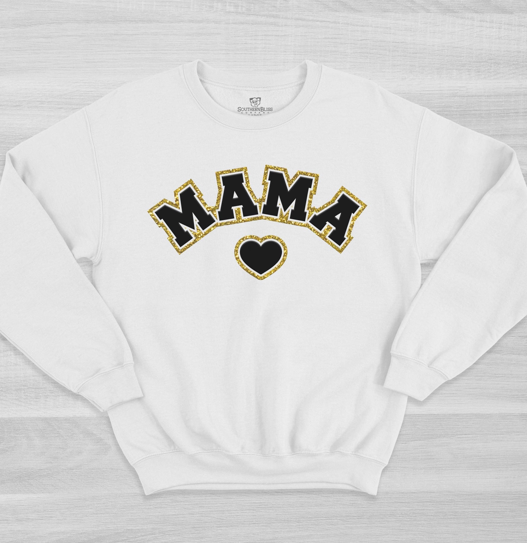Mama Varsity Glitter Sweatshirt