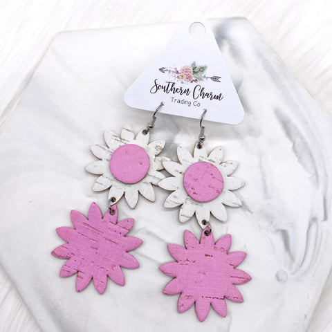 Daisy Dangle Drops - Light Pink