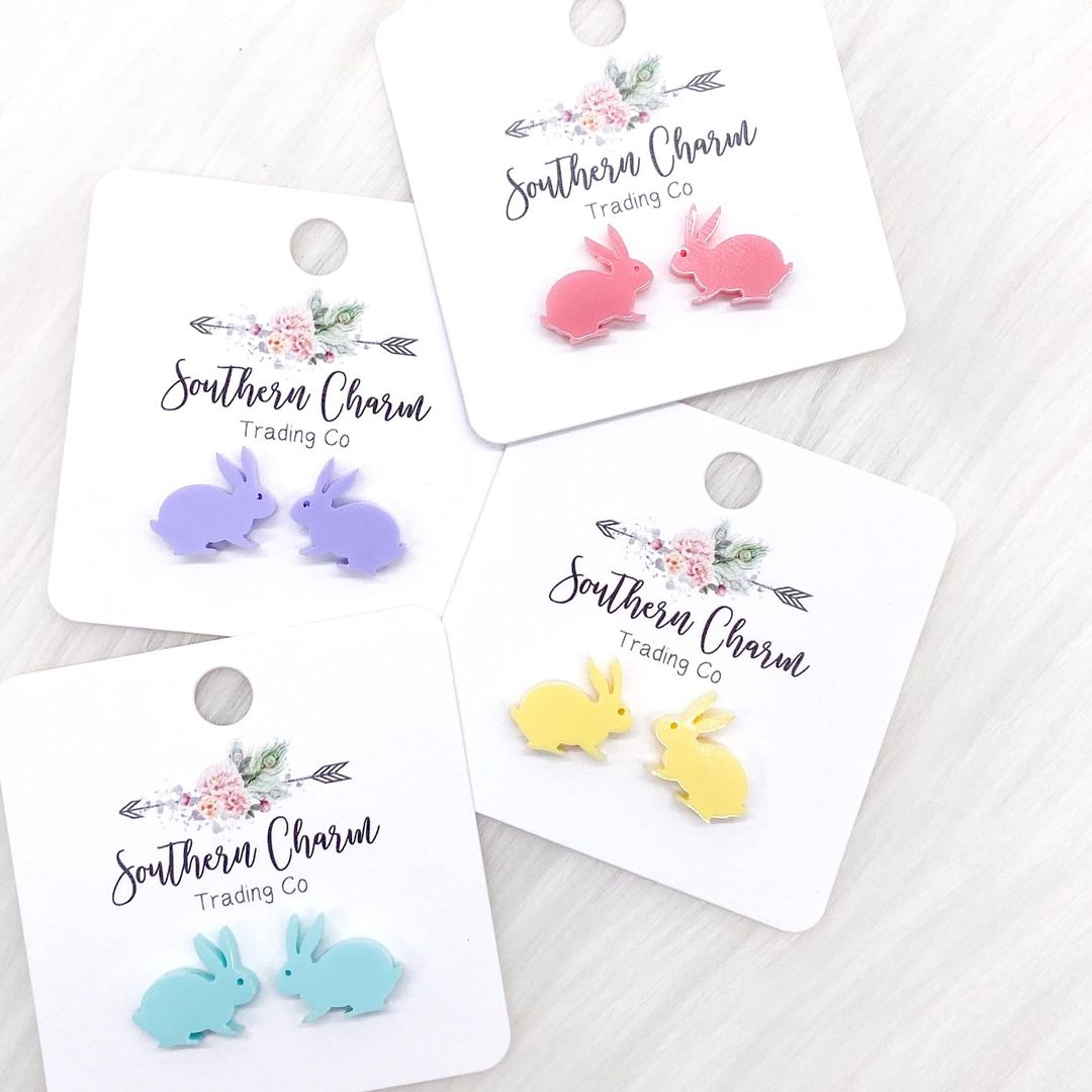 Bunny Rabbits Earrings - Yellow