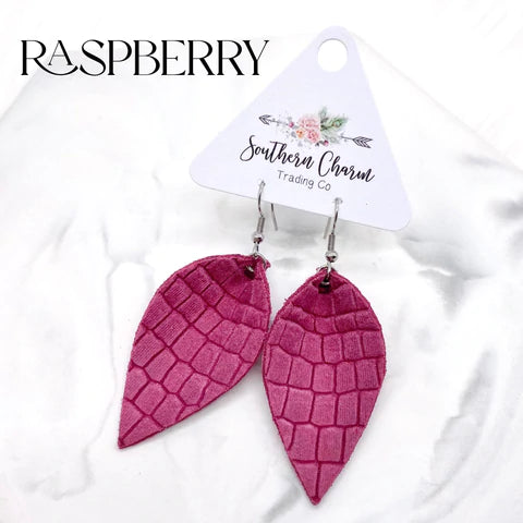 2” Raspberry Gecko Petal Earrings