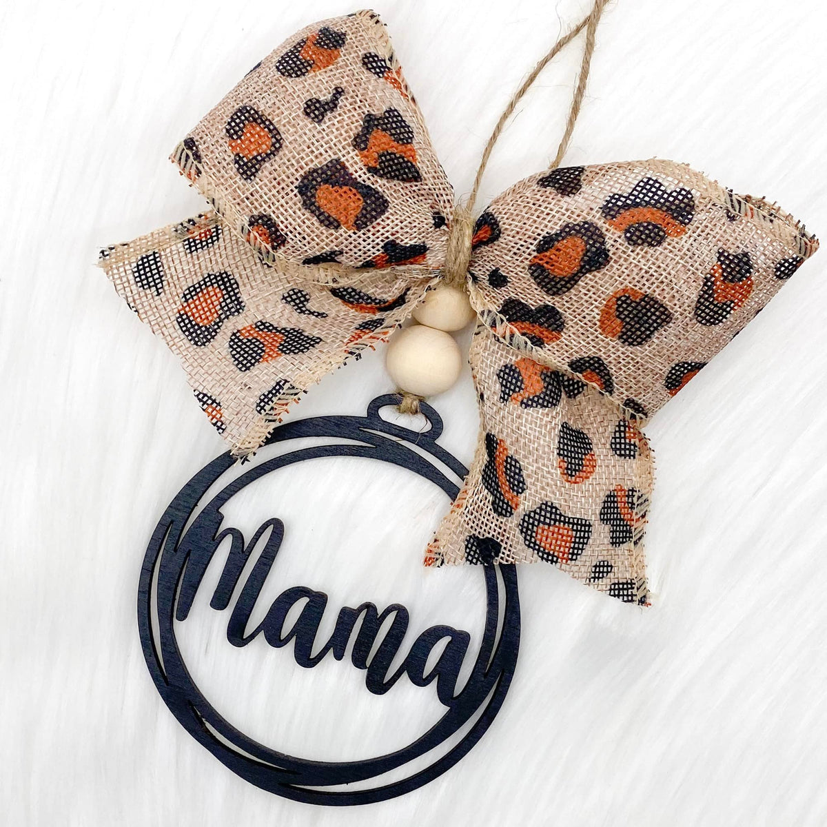 Leopard Bow & Black Mama Large Charms