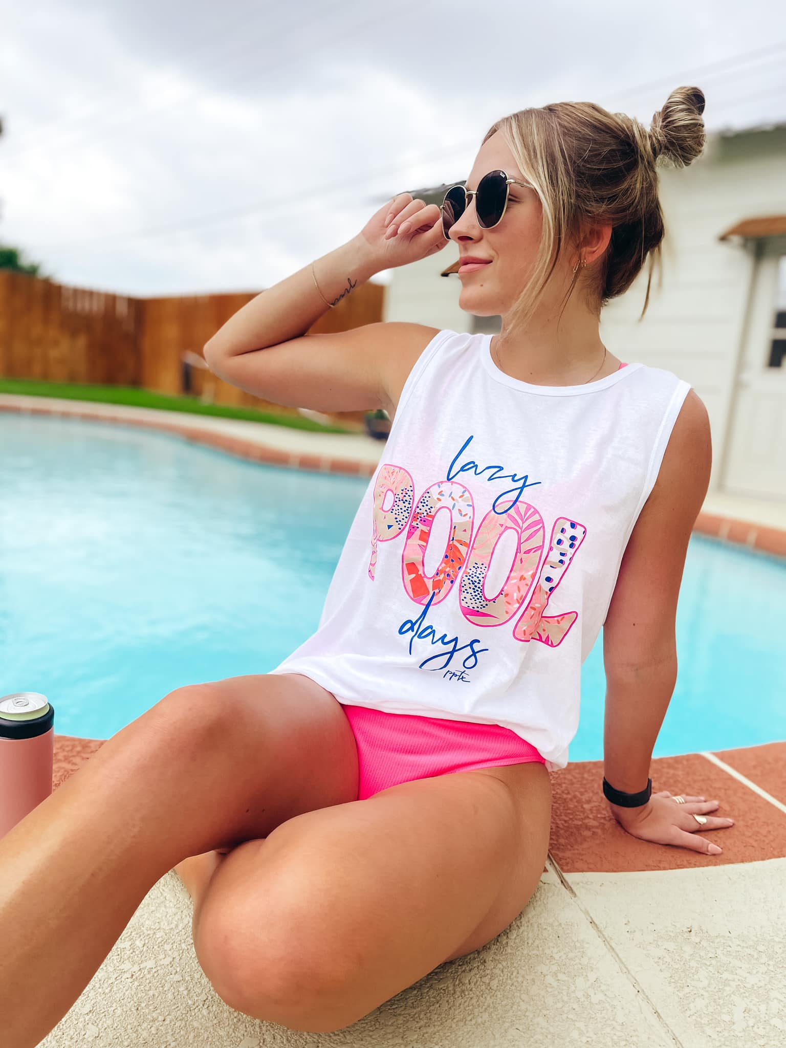Lazy Pool Days Graphic Tank