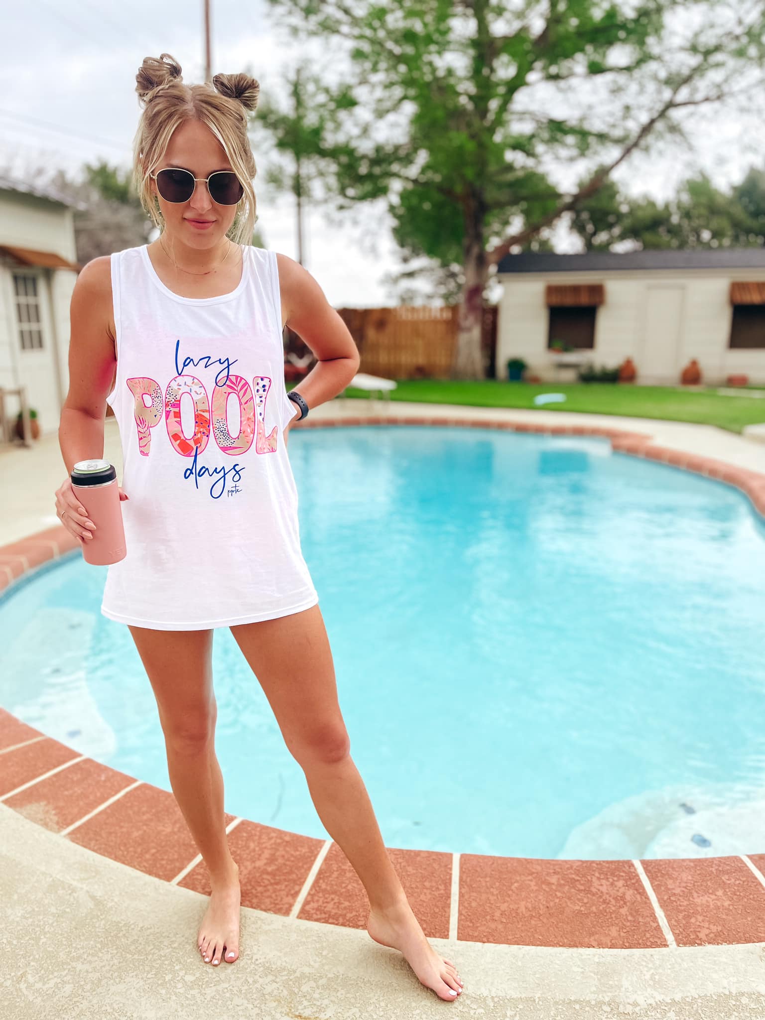 Lazy Pool Days Graphic Tank