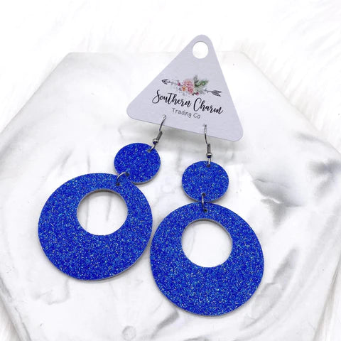 Spirit Glitter Double O's Corkie Earrings - Blue