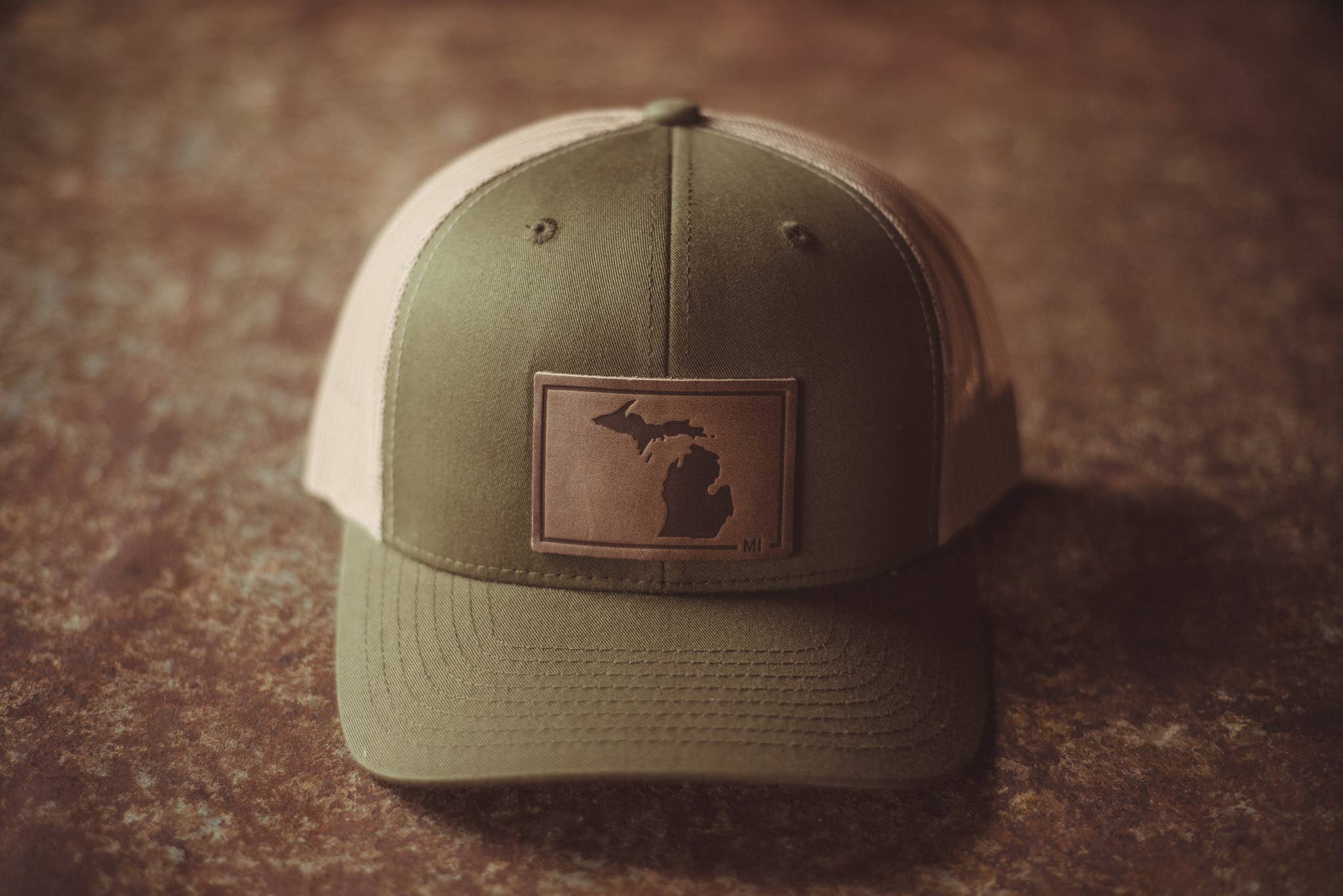 Michigan Silhouette Hat - Moss/Khaki