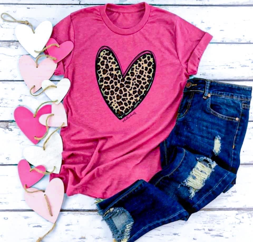 Leopard Heart Graphic Tee