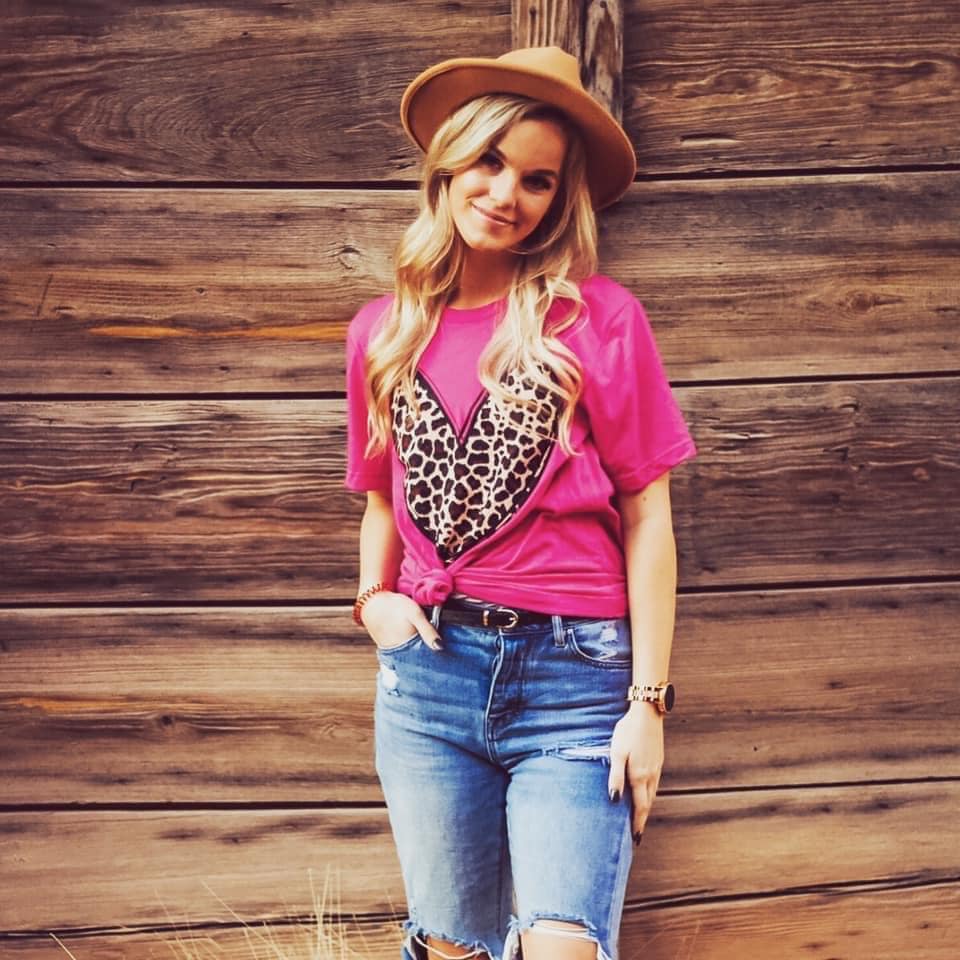 Leopard Heart Graphic Tee