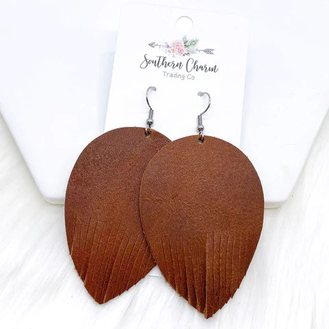 2.5" Riviera Fringies Earrings - Saddle