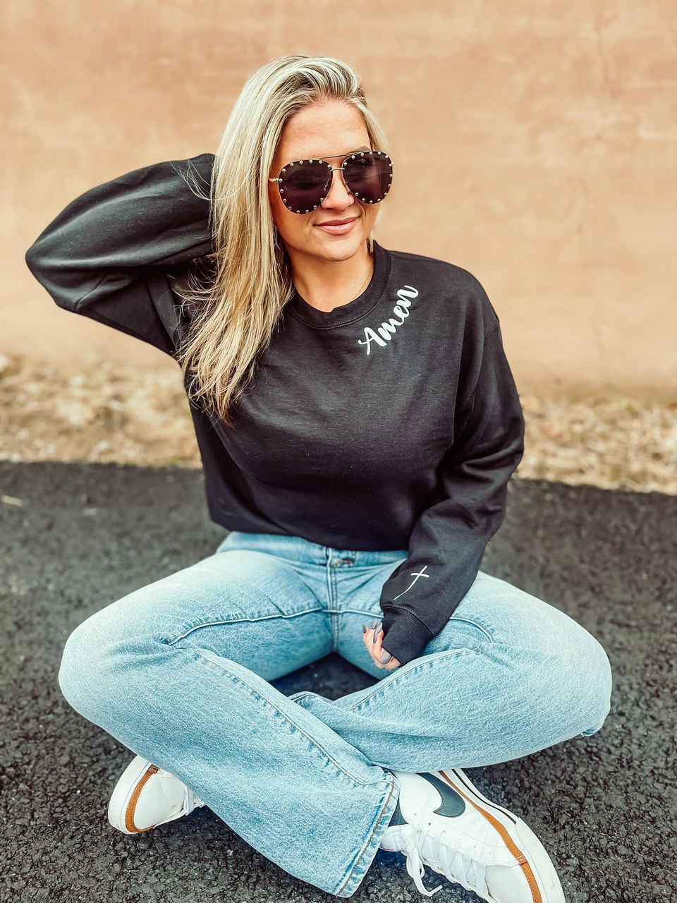 Amen Embroidered Pullover