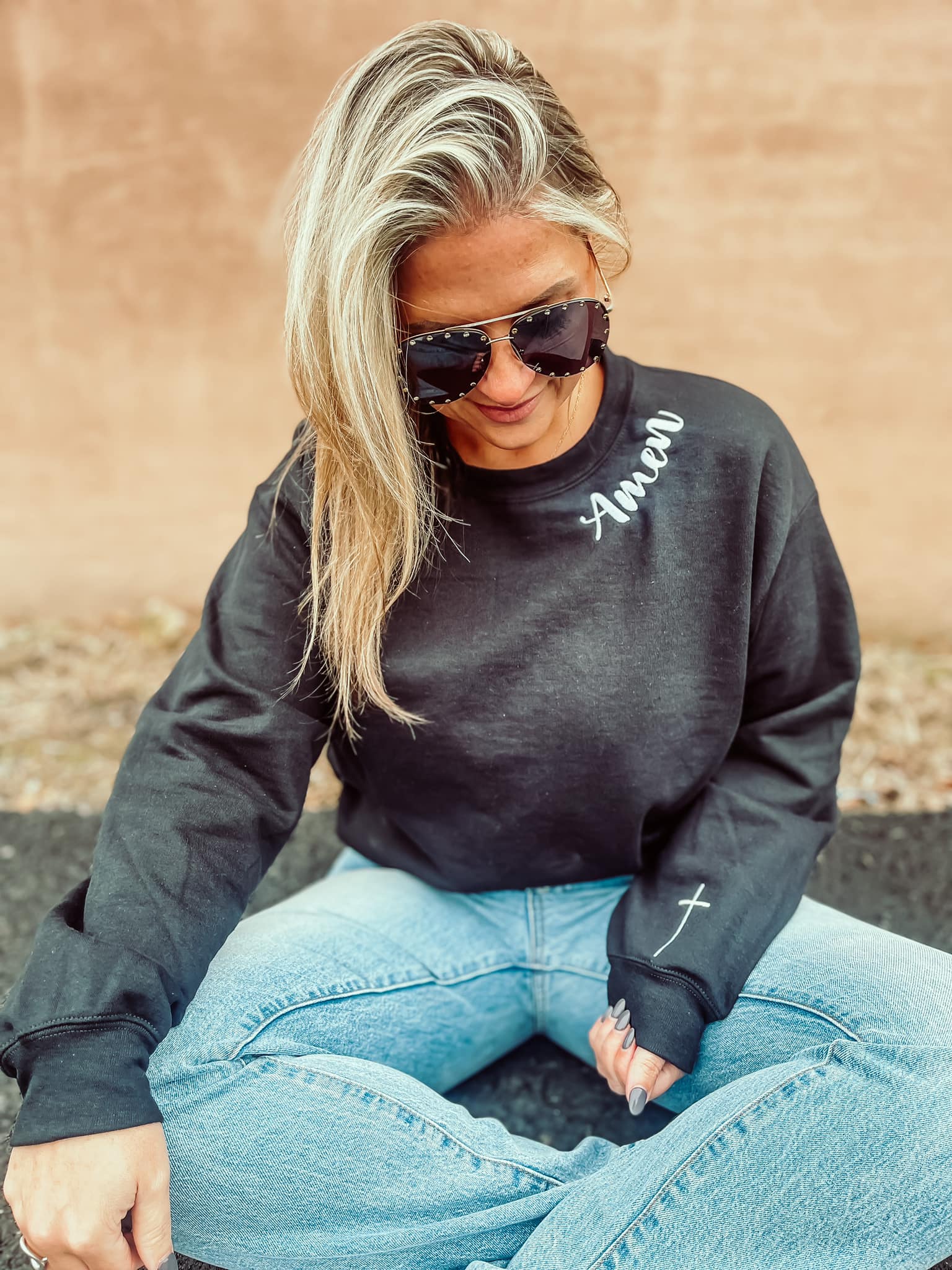 Amen Embroidered Pullover