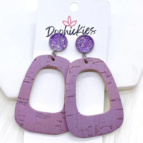 3" Pastel Bell Bottom Earrings - Lilac Sparkles