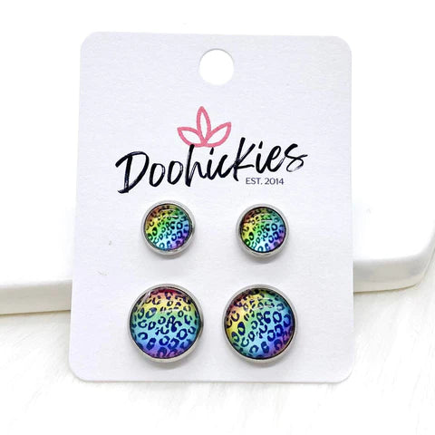 Neon Leopard Mommy & Me Sets in Stainless Steel