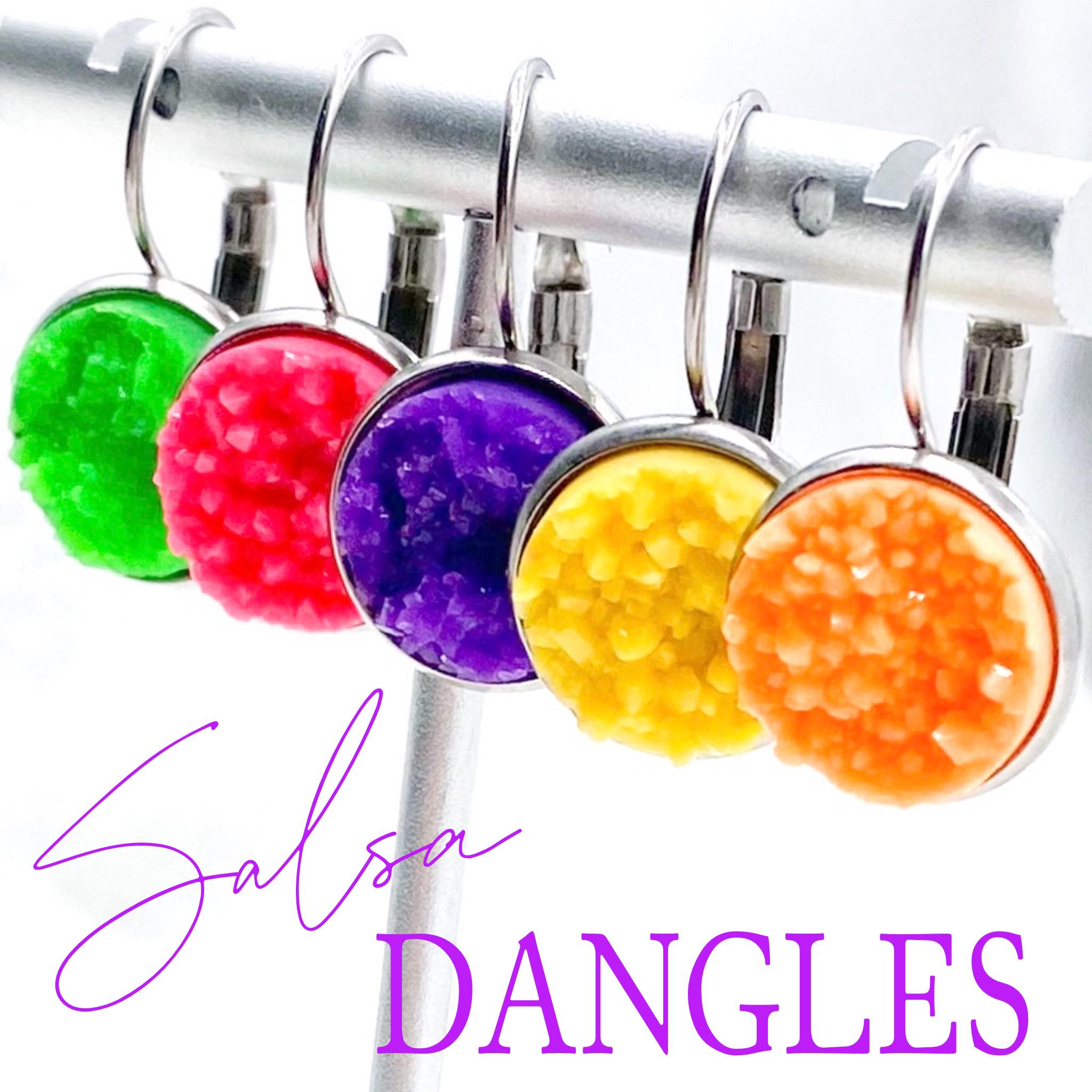 Salsa Round Dangles - Green Ice