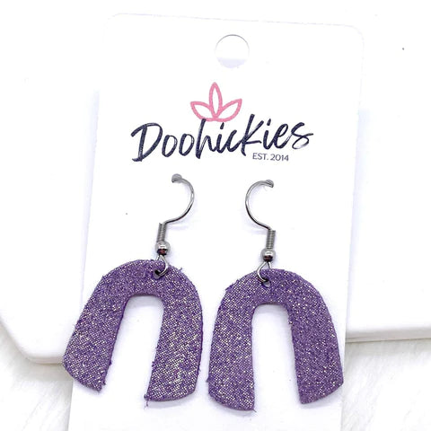 1.5" Lil' Aurora Shimmer Rainbow Earrings - Purple