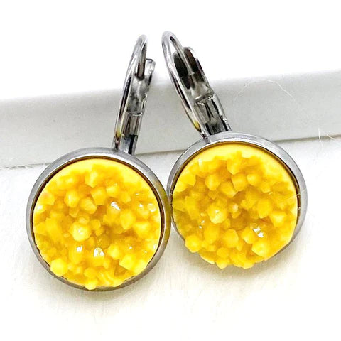 Salsa Round Dangles - Yellow Crystals