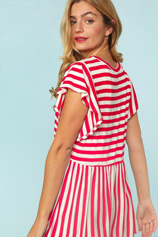 Feeling Fiery Babydoll Top - Red/Ivory