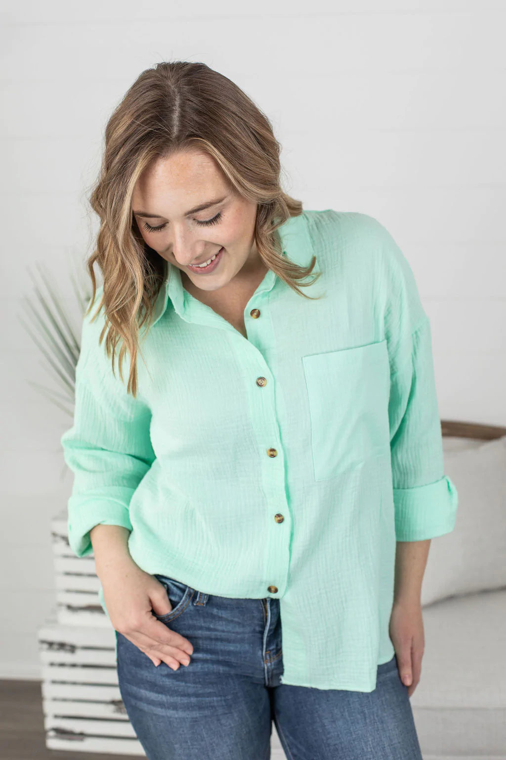 Simple Gestures Button Down Top