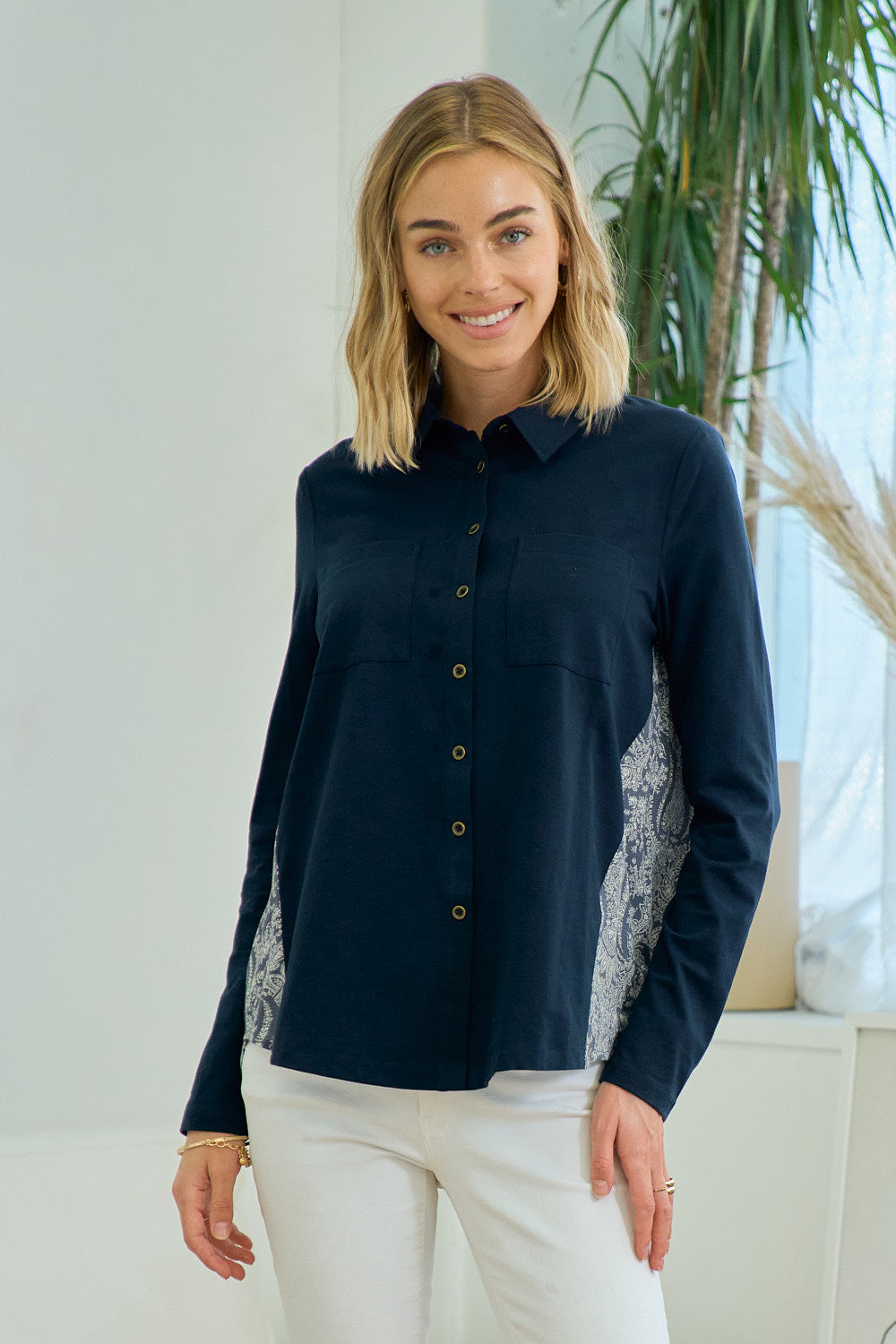 Think About It Button Down - Midnight
