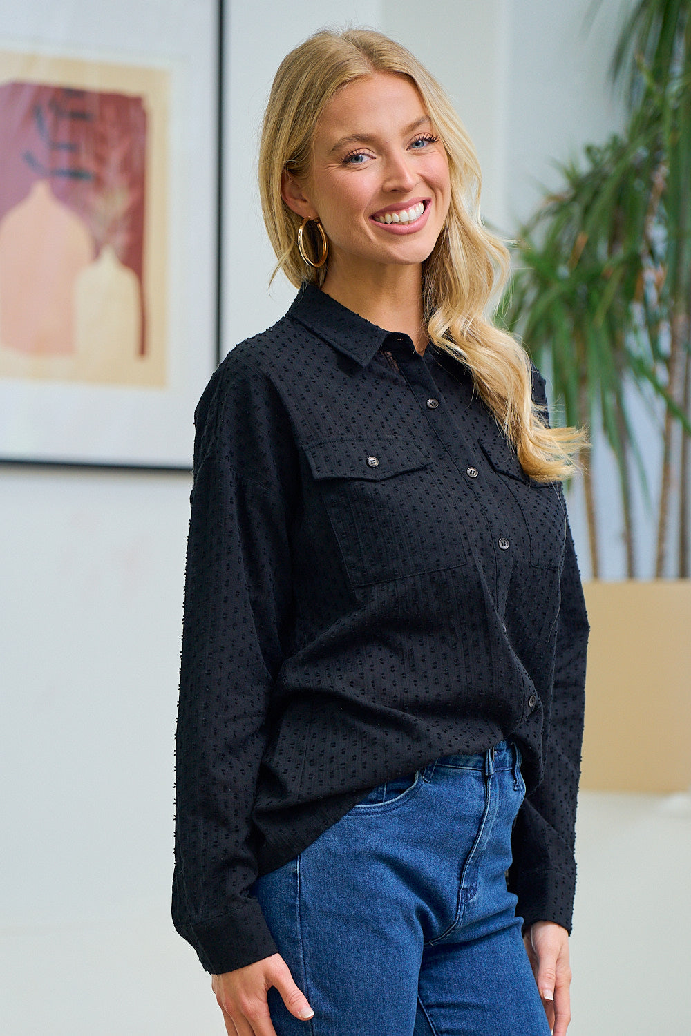 We Know The Feeling Button Down - Black