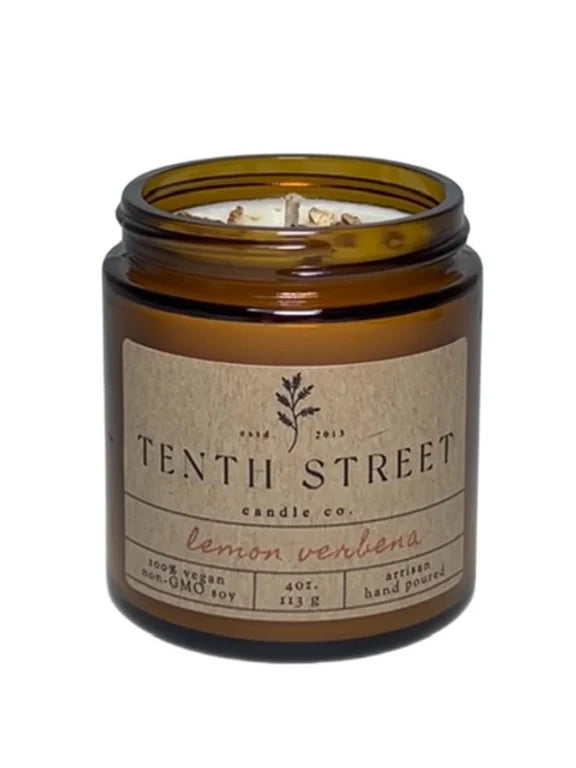 Tenth Street Candle Co. - Lemon Verbena 4oz Amber Jar