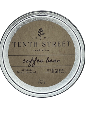 Tenth Street Candle Co. - Coffee Bean 8oz Tin