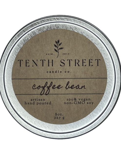 Tenth Street Candle Co. - Coffee Bean 8oz Tin