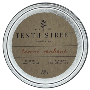 Tenth Street Candle Co. - Lemon Verbena 8oz Tin