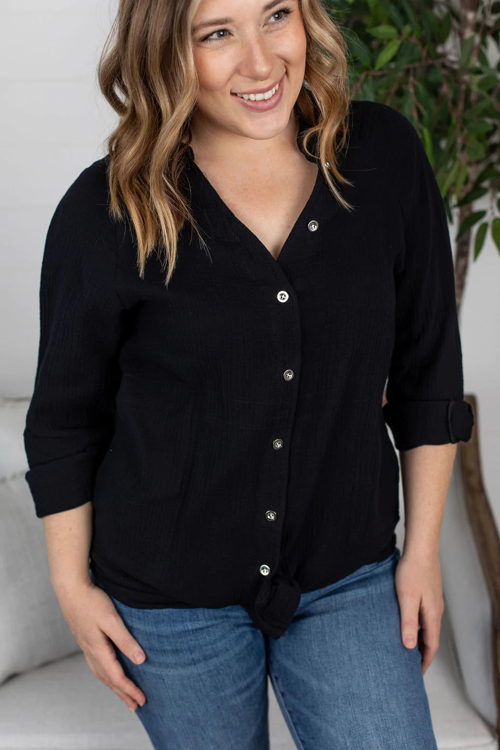 Simple Pleasures Button Down - Black