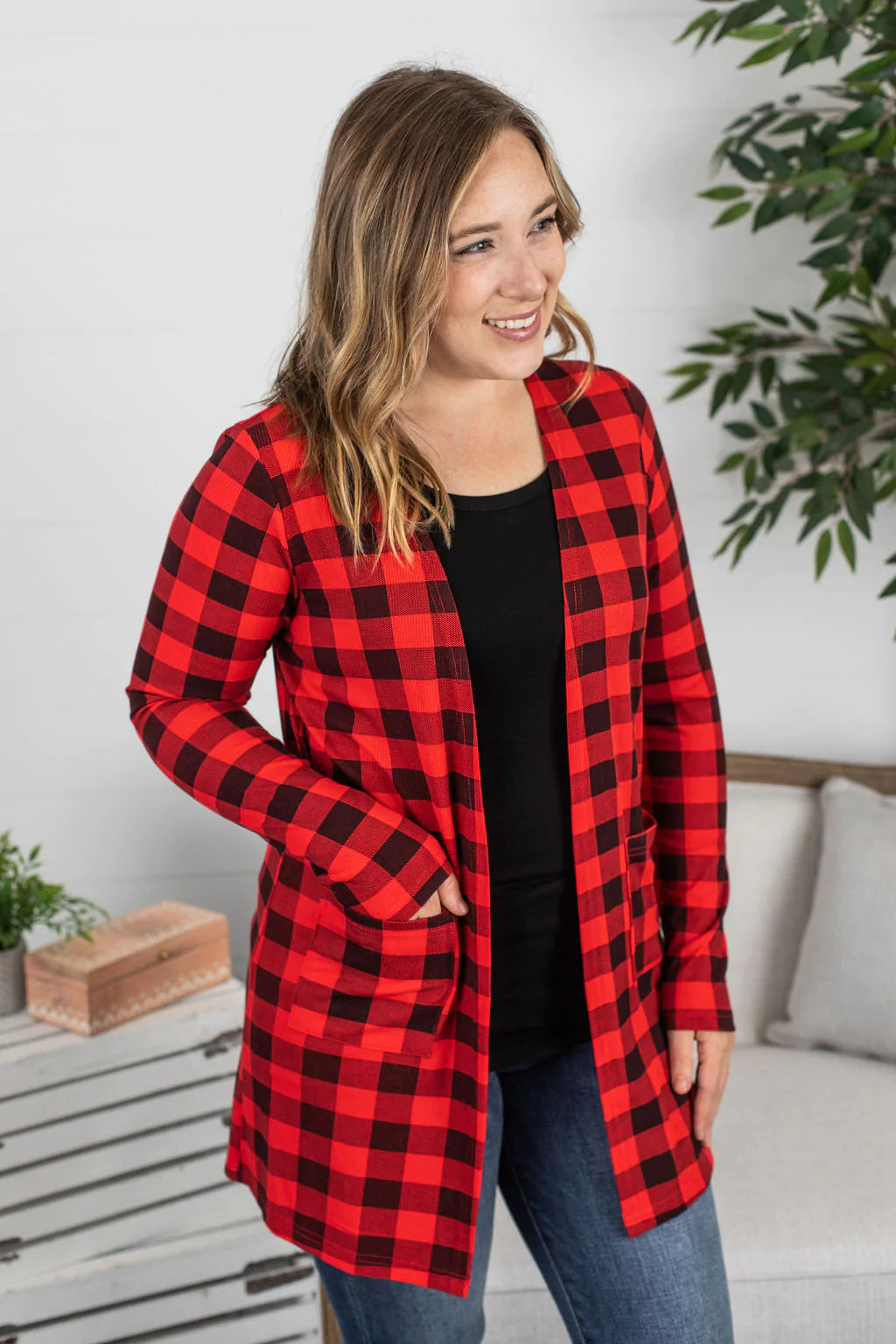 Closer to Forever Buffalo Plaid Cardigan