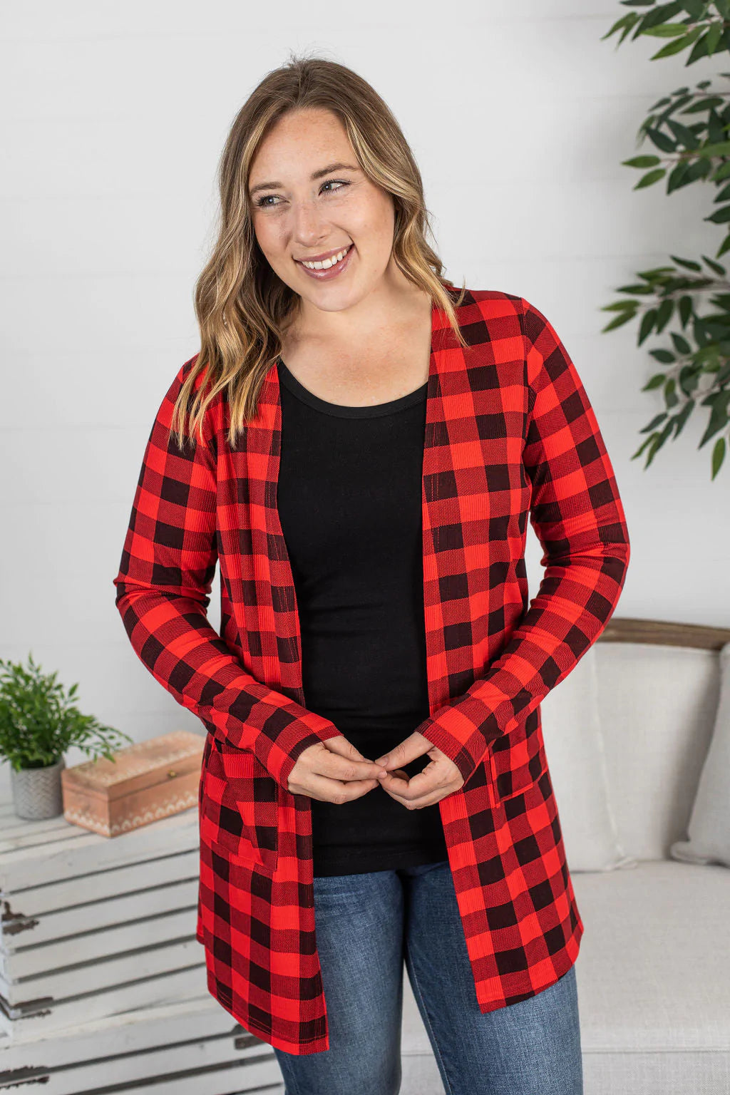 Closer to Forever Buffalo Plaid Cardigan
