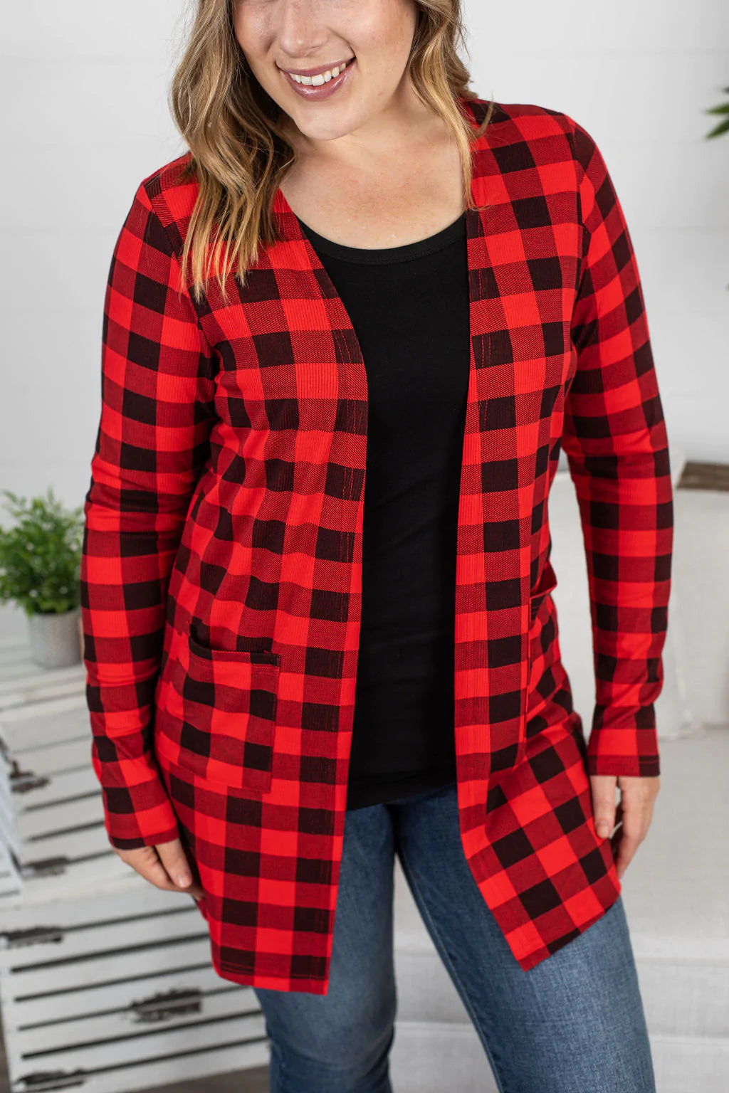 Closer to Forever Buffalo Plaid Cardigan