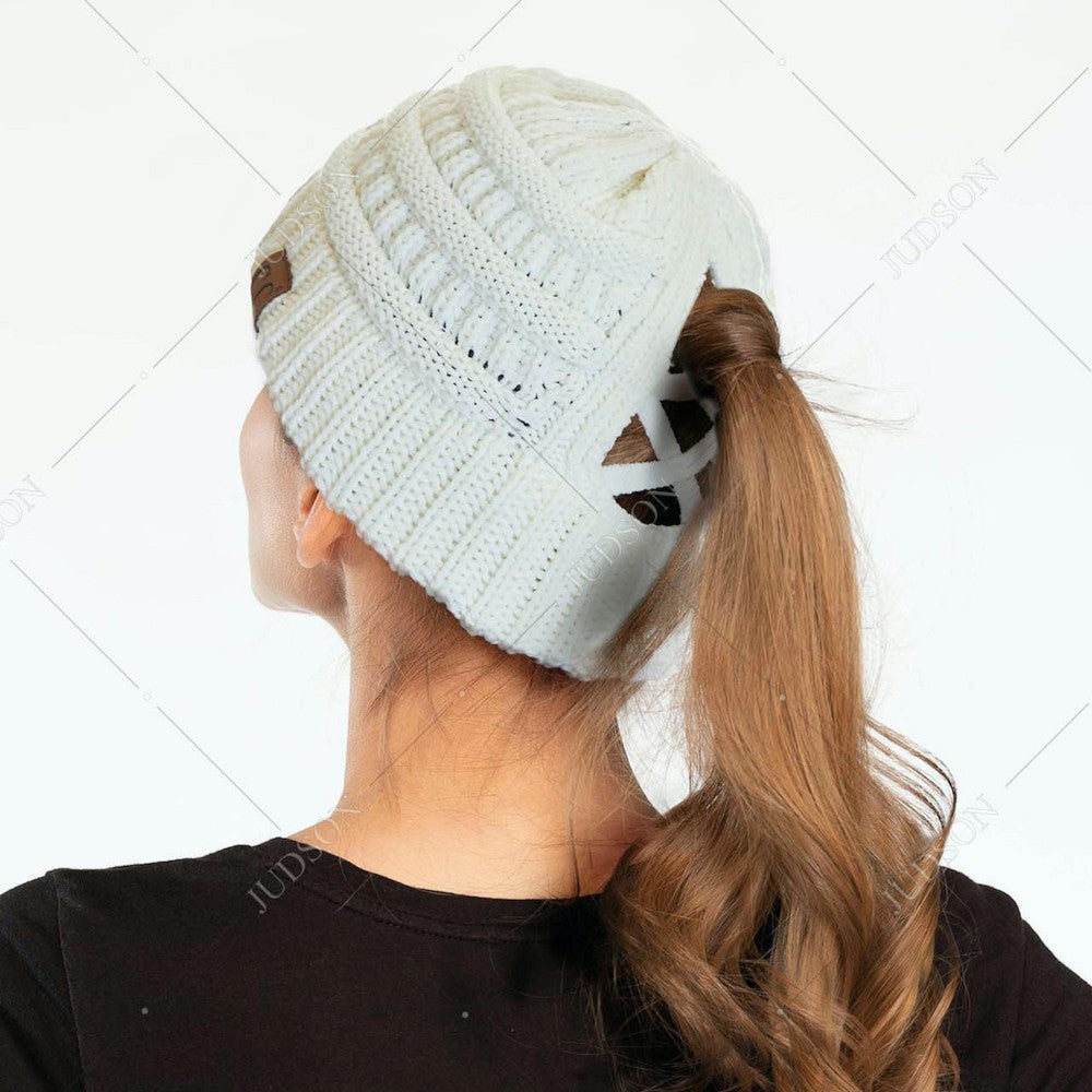 CC Criss-Cross Knit Beanie - Toffee
