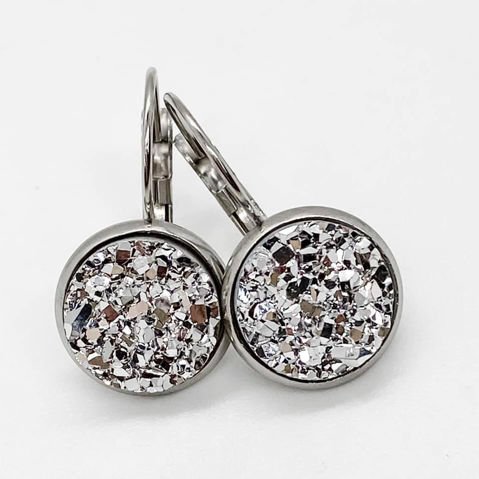 Big As Texas Round Dangle Earrings - Silver