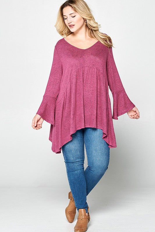 All I Need Hanky Hem Tunic - Raspberry