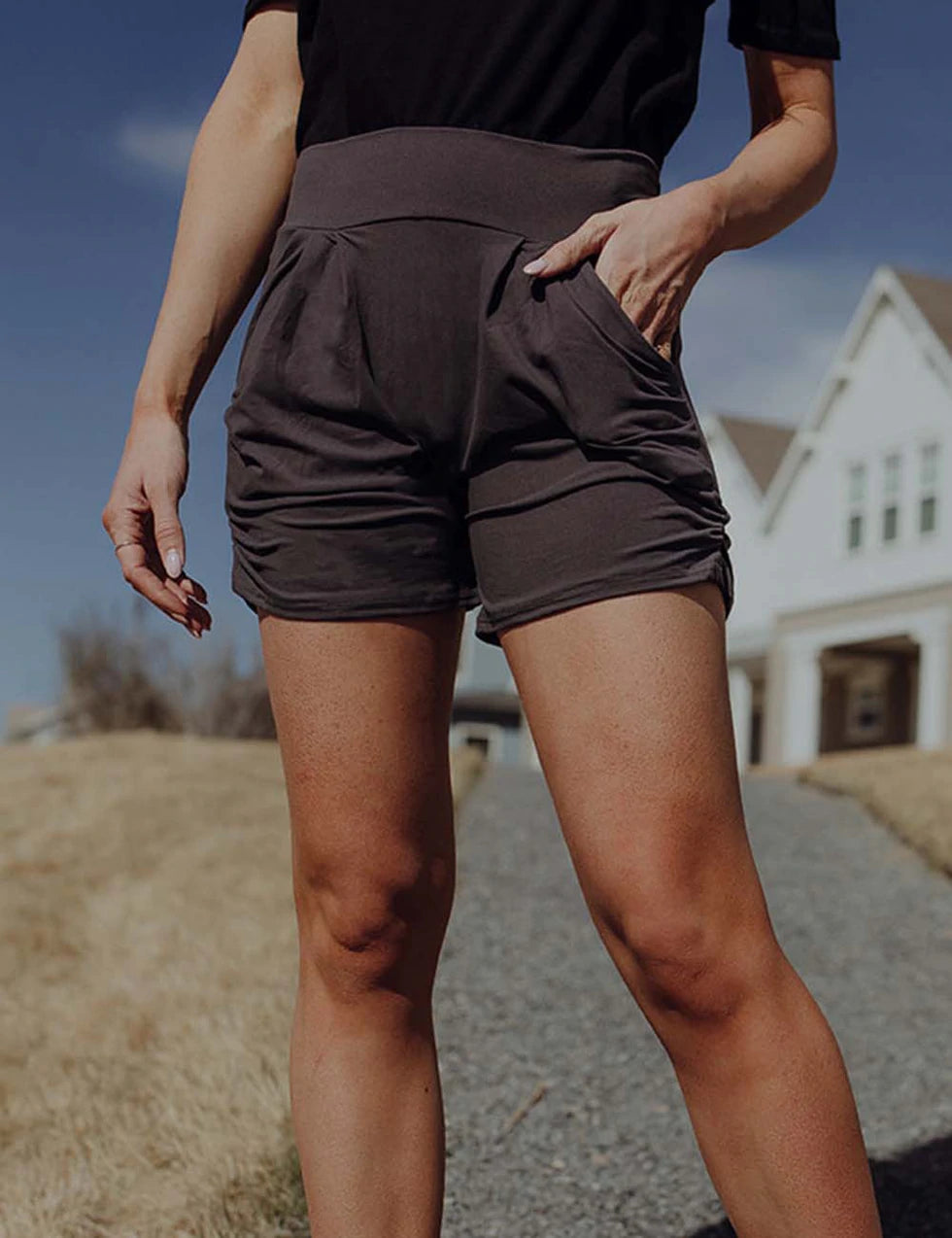 Blissfully Yours Harem Shorts - Charcoal