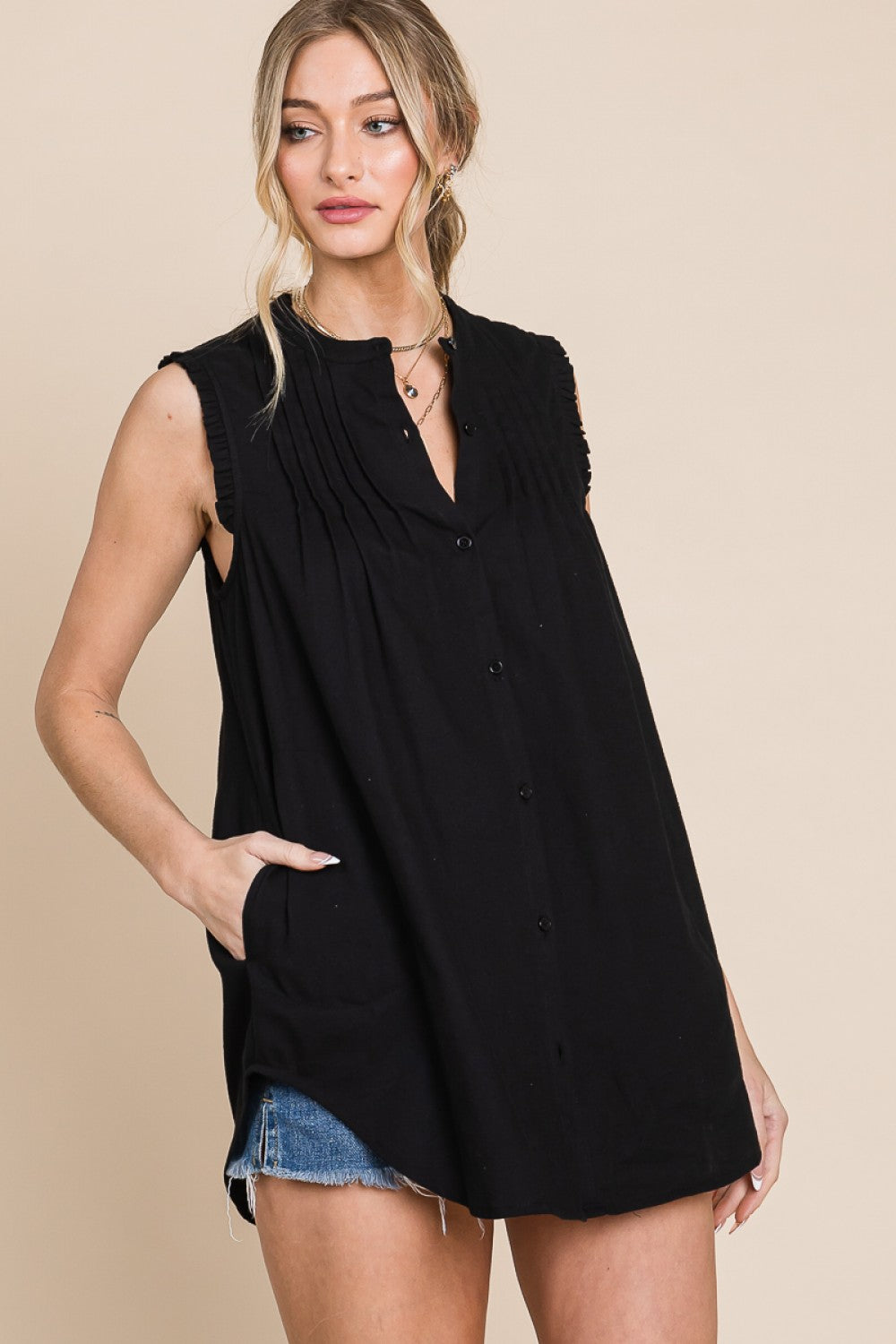Coming to You Button Down - Black