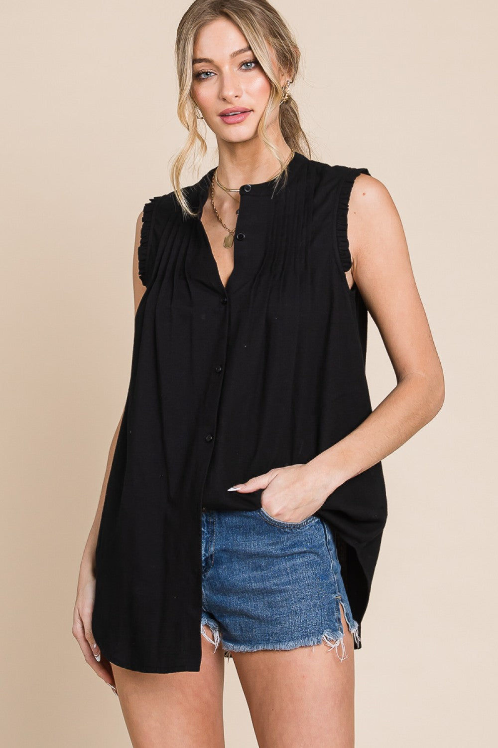 Coming to You Button Down - Black