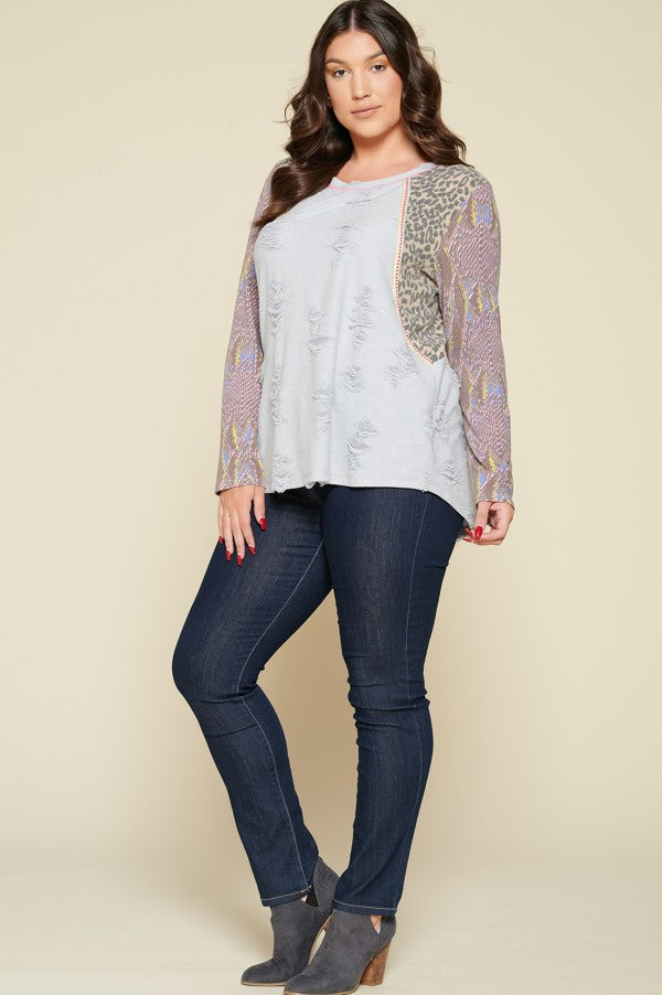 Mix Things Up Top - Mineral Grey