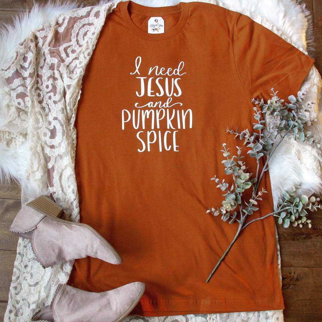 I Need Jesus and Pumpkin Spice Graphic Tee