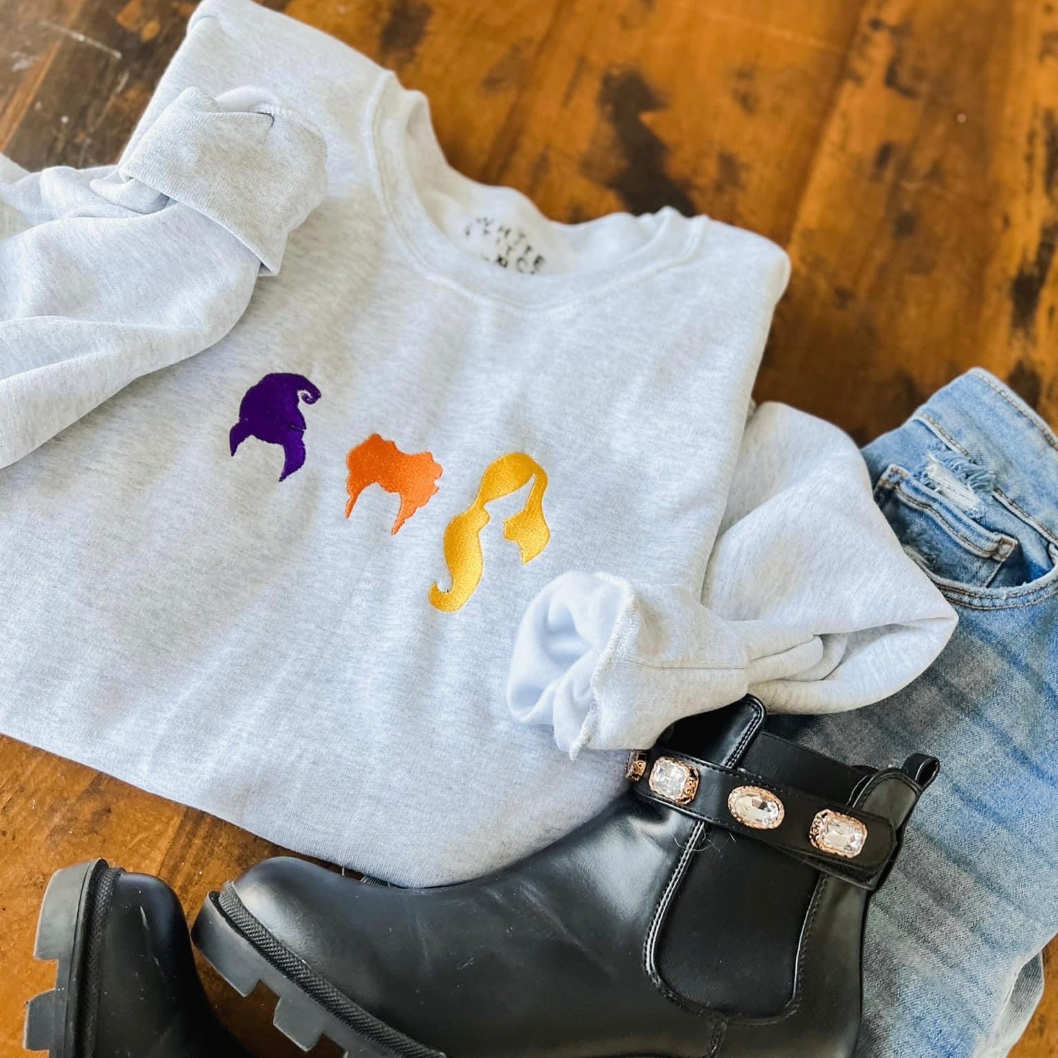 Sanderson Sisters Embroidered Pullover