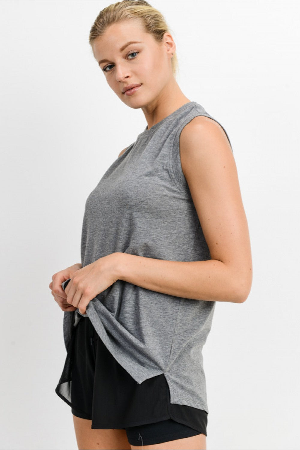 Time To Go Muscle Tank - Heather Grey